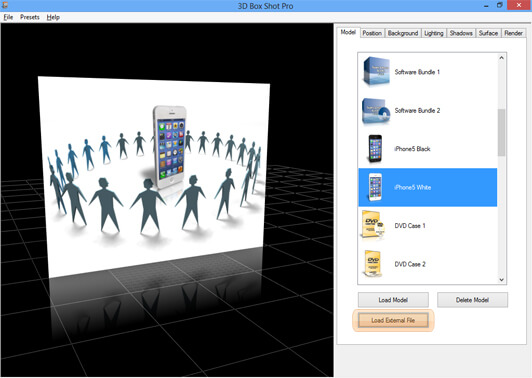 Screenshot showing a 2D image loaded into the program and how it appears in 3D.